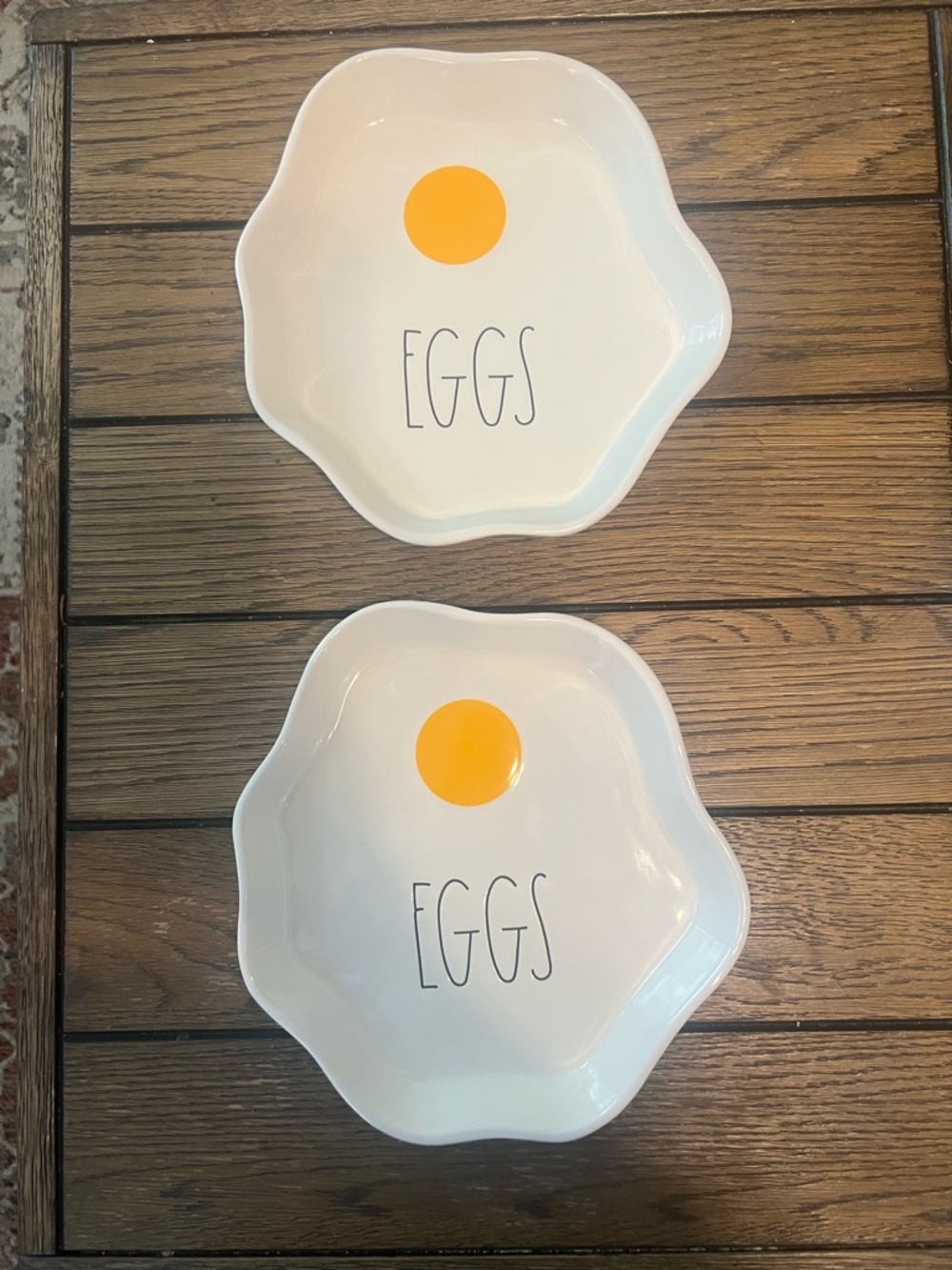 Rae Dunn Sunny Side Up Fried Egg Plates Set of 2